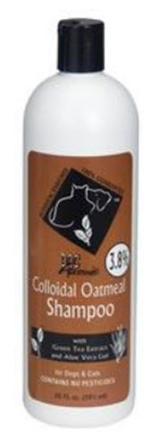 A penetrating shampoo from www.carolesdoggie world.com that contains 3.8% Colloidal Oatmeal. Ideal for itching, dryness, scaling and certain types of dermatitis.